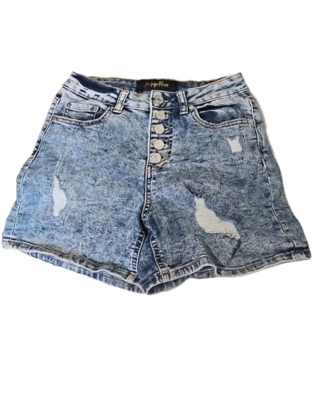 Women’s PTCL ethical clothing Button-Fly Blue Denim Jean Shorts